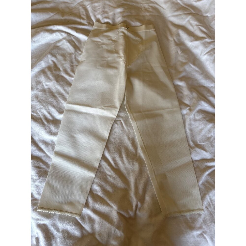 Vintage Ivory Nylon & Lycra Spanx Style Panty Girdle Large With Floral Accent 29